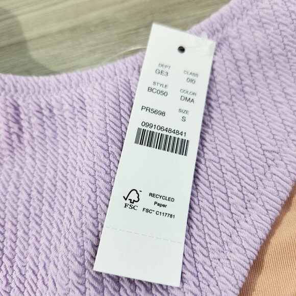 J. Crew Lilac Textured Curved Waist Cheeky Bikini Bottom New With Tags Womens S - Picture 6 of 16